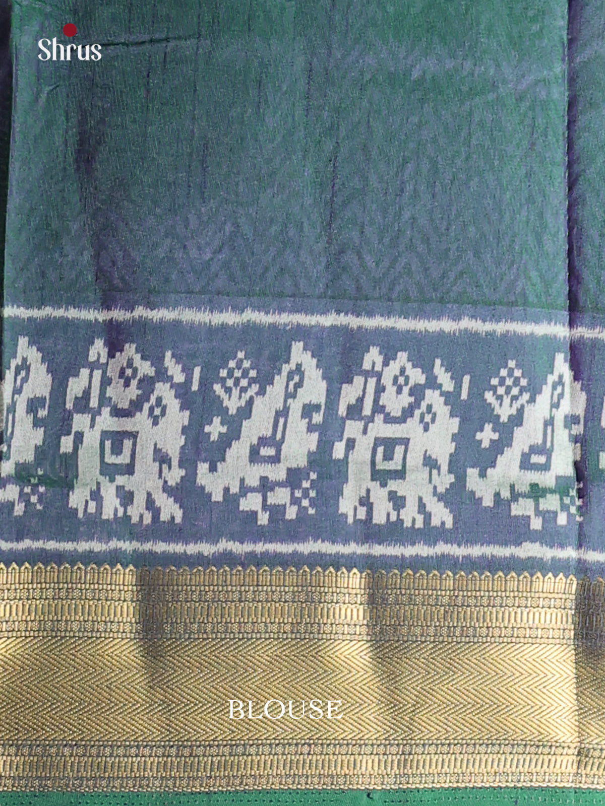 Green & Blue - Semi Patola Saree - Shop on Shrus.com