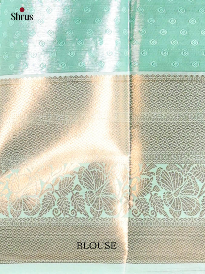 Teal - Kanchipuram-halfpure Saree - Shop on Shrus.com