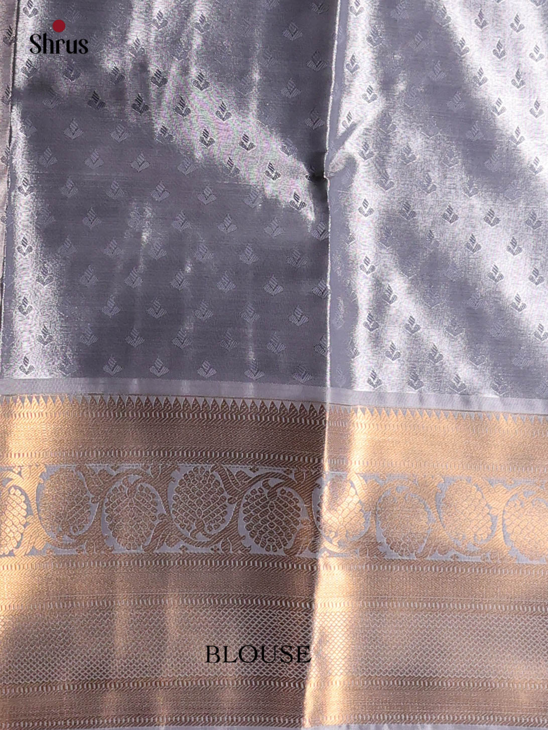 Grey - Kanchipuram-halfpure Saree - Shop on Shrus.com