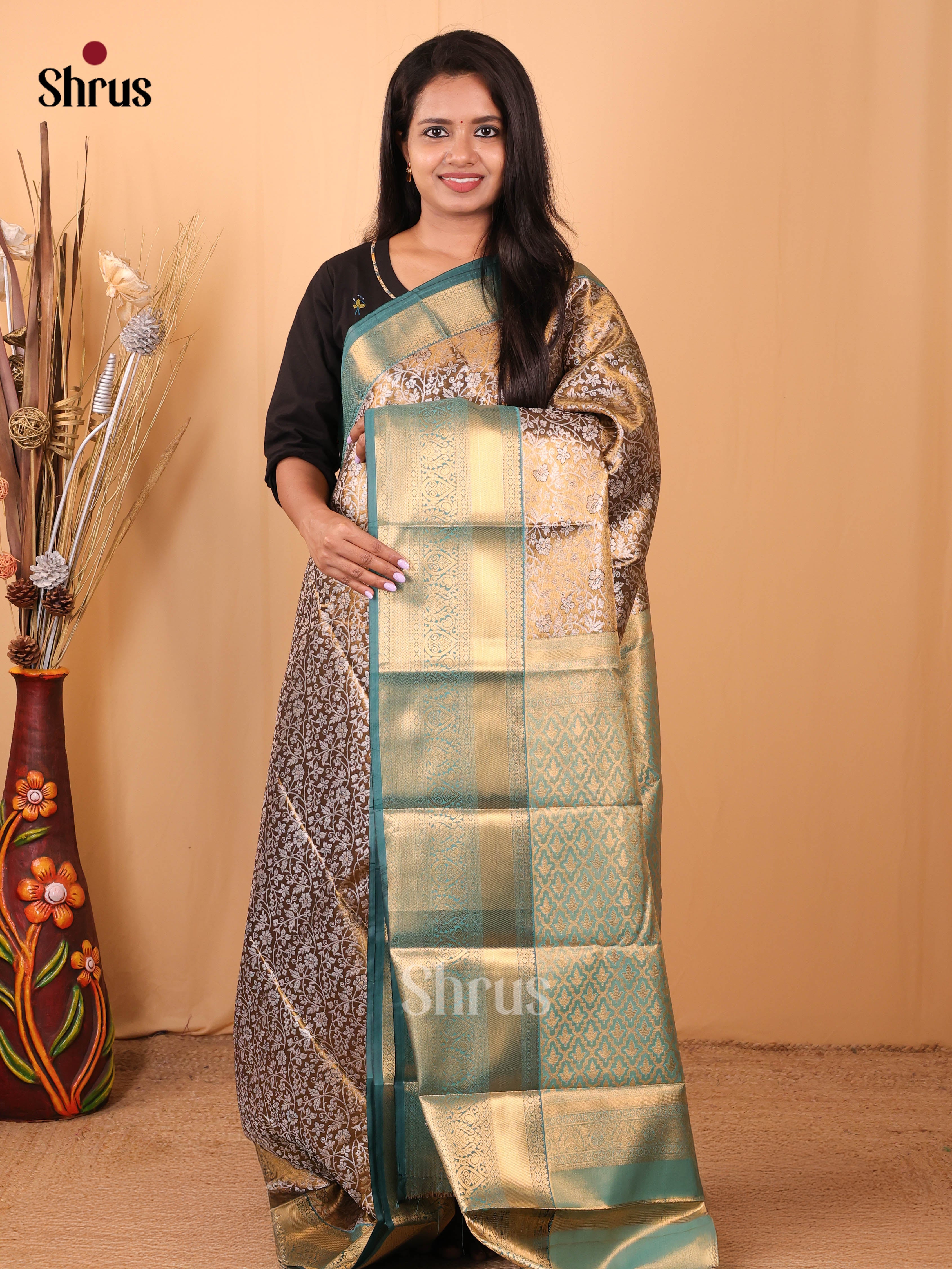 DBS04024 - Kanchipuram-halfpure Saree - Shop on Shrus.com