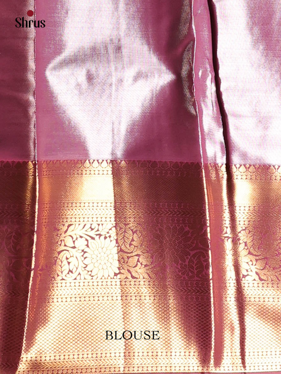 Cream & Brown - Kanchipuram-halfpure Saree - Shop on Shrus.com