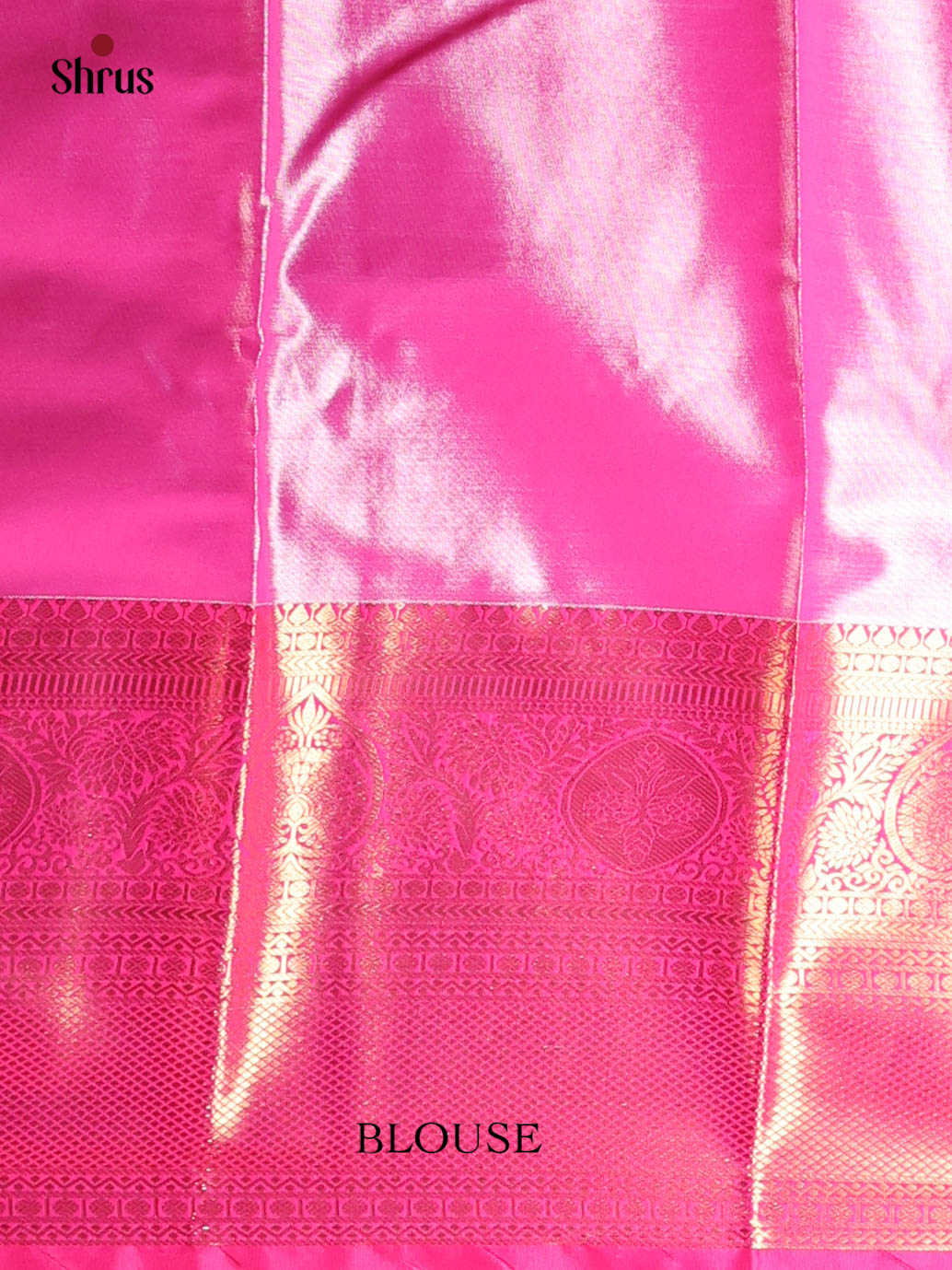 Cream & Pink- Kanchipuram-halfpure Saree - Shop on Shrus.com