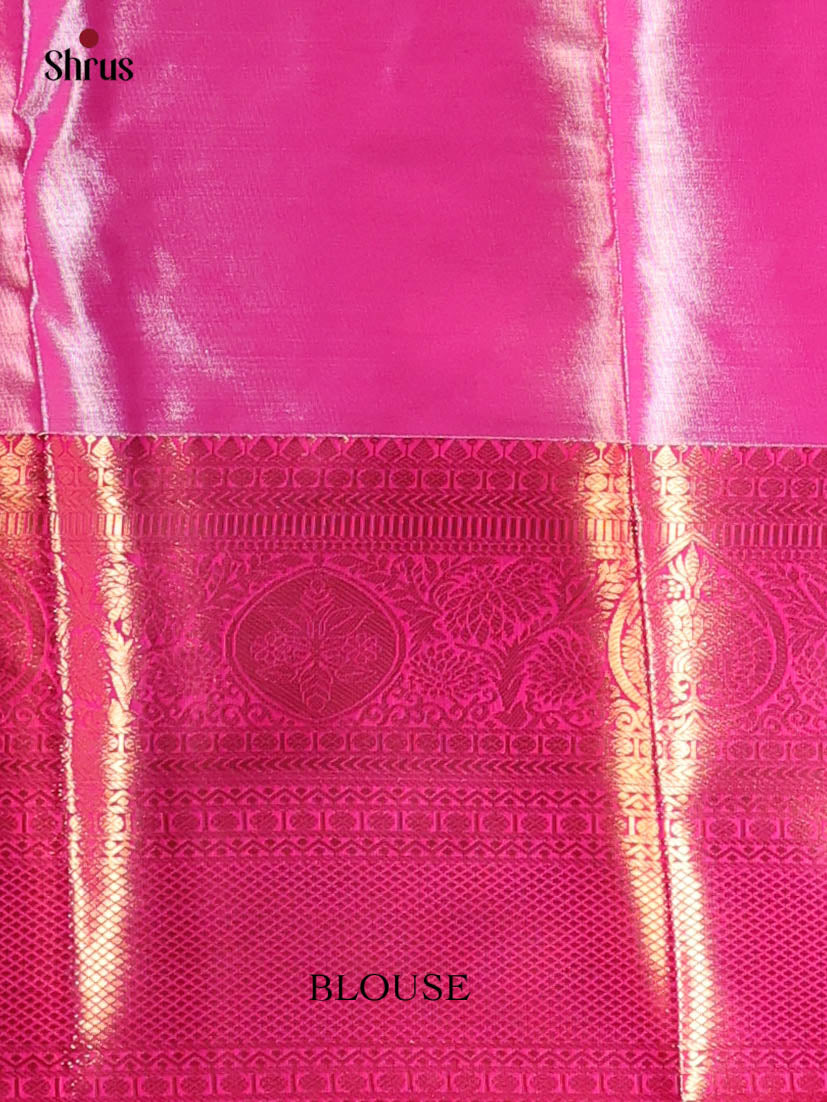 Blue & Pink - Kanchipuram-halfpure Saree - Shop on Shrus.com
