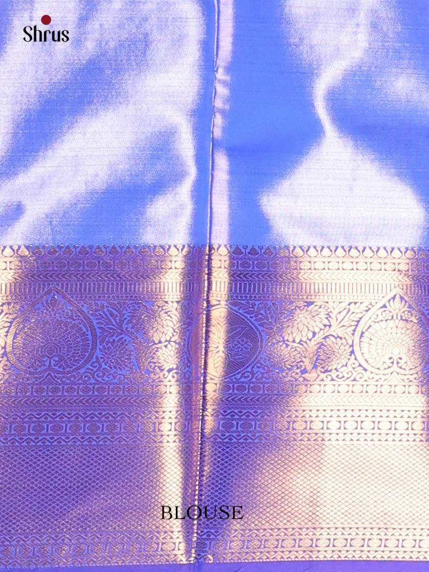 Mustard & Blue - Kanchipuram-halfpure Saree - Shop on Shrus.com