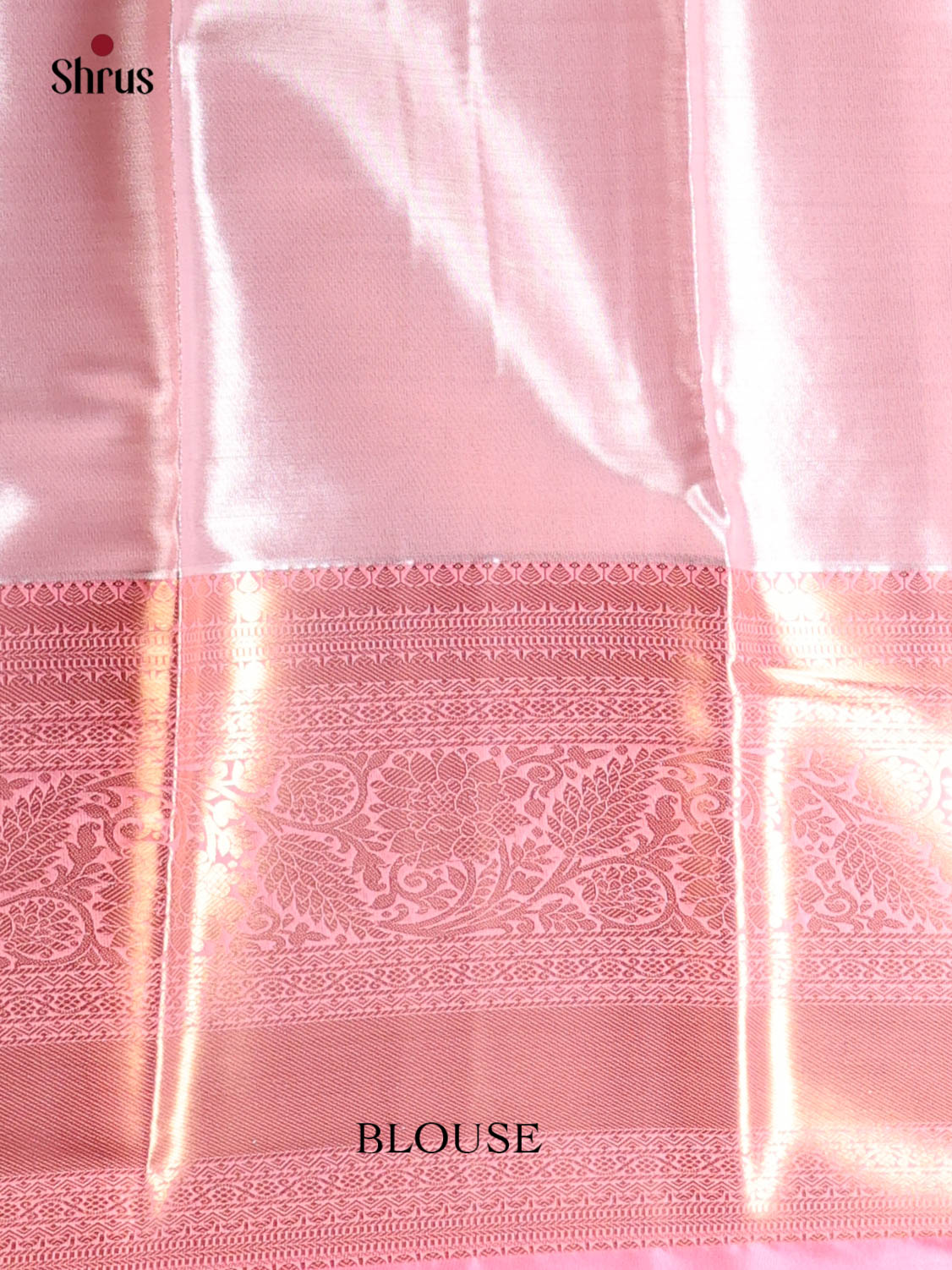 Cream & Pink - Kanchipuram-halfpure Saree - Shop on Shrus.com