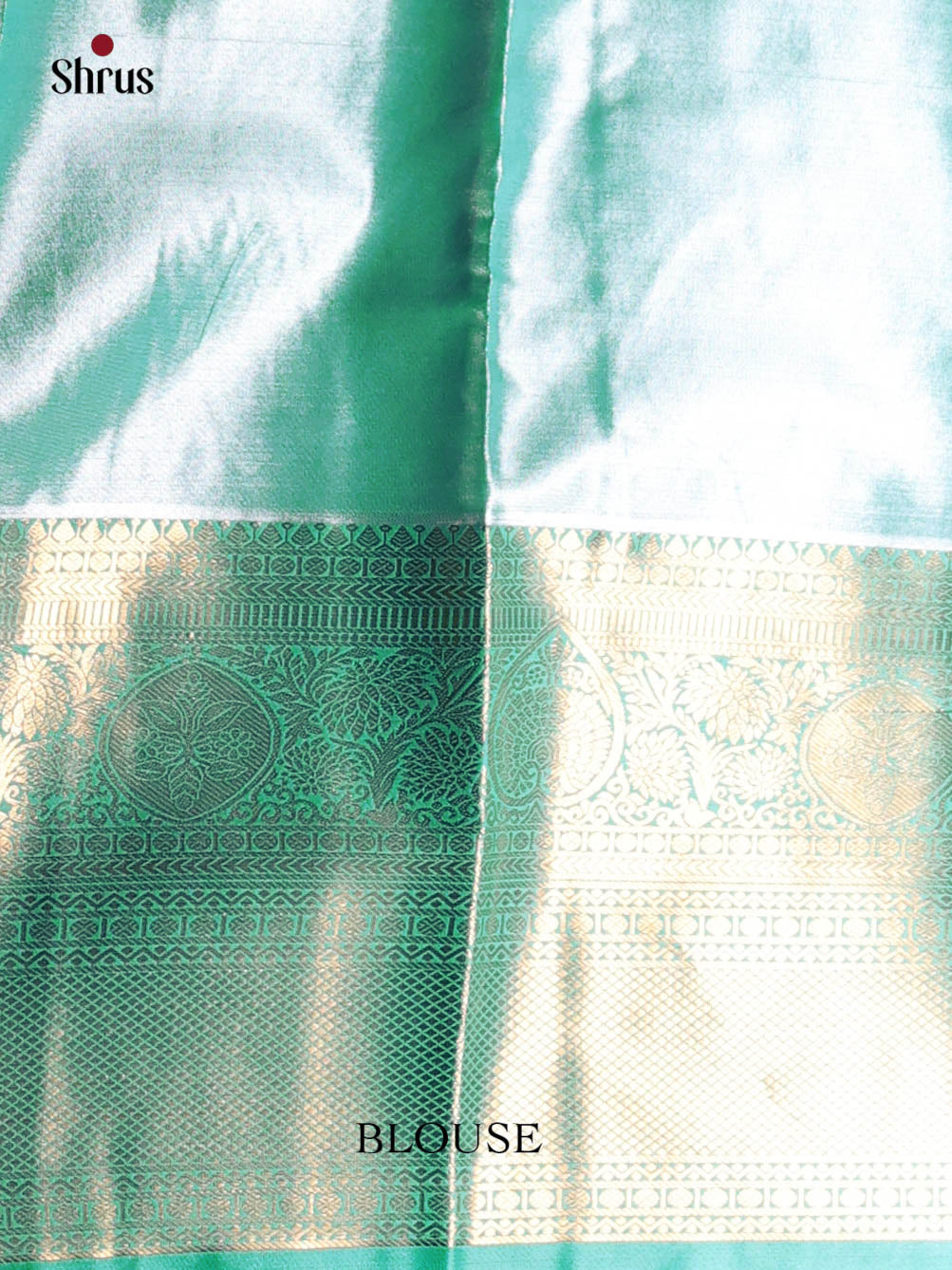 Lavender & Green- Kanchipuram-halfpure Saree - Shop on Shrus.com