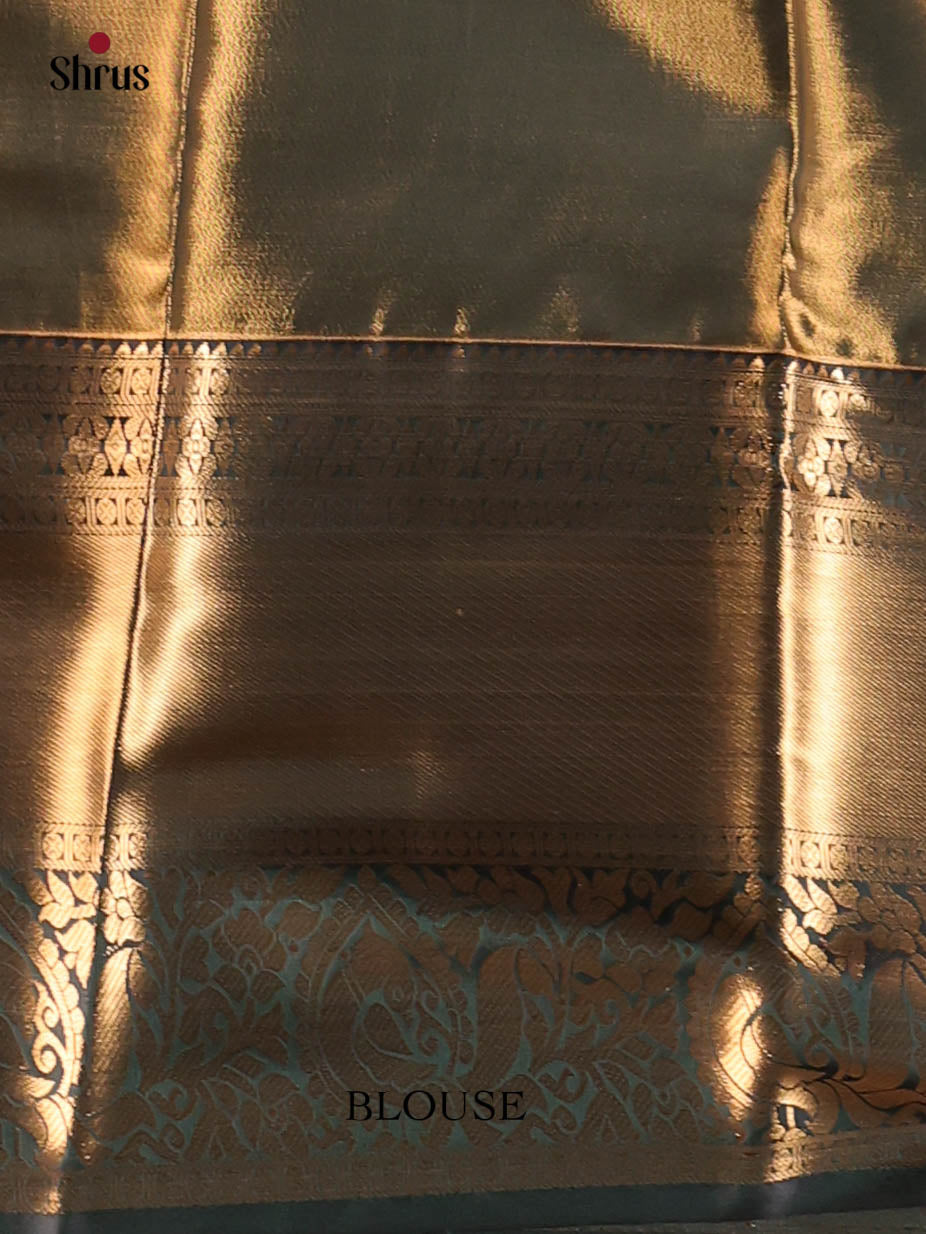 Yellow & Black- Kanchipuram-halfpure Saree - Shop on Shrus.com