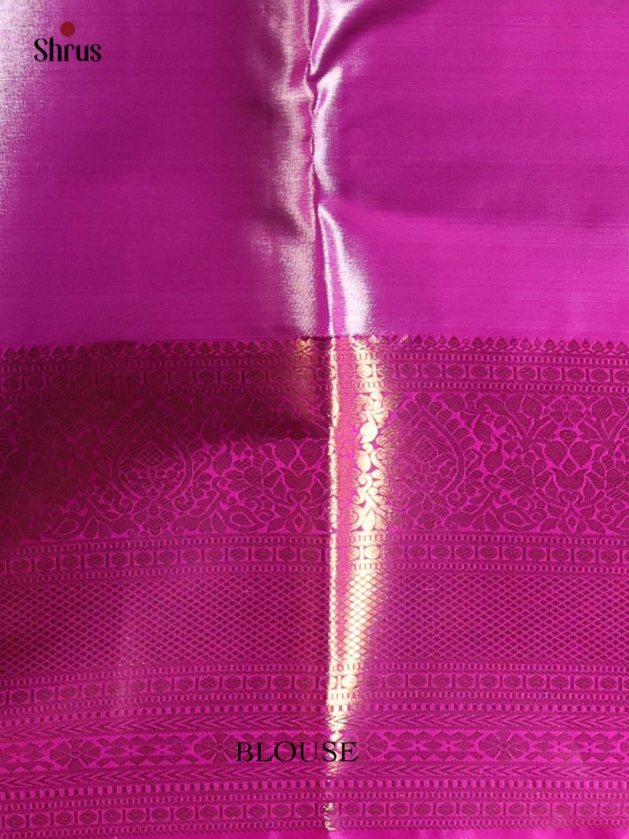Off White & Purple - Kanchipuram-halfpure Saree - Shop on Shrus.com