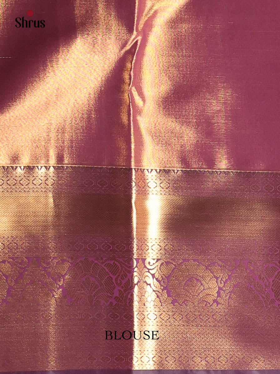 Cream & Brown - Kanchipuram-halfpure Saree - Shop on Shrus.com