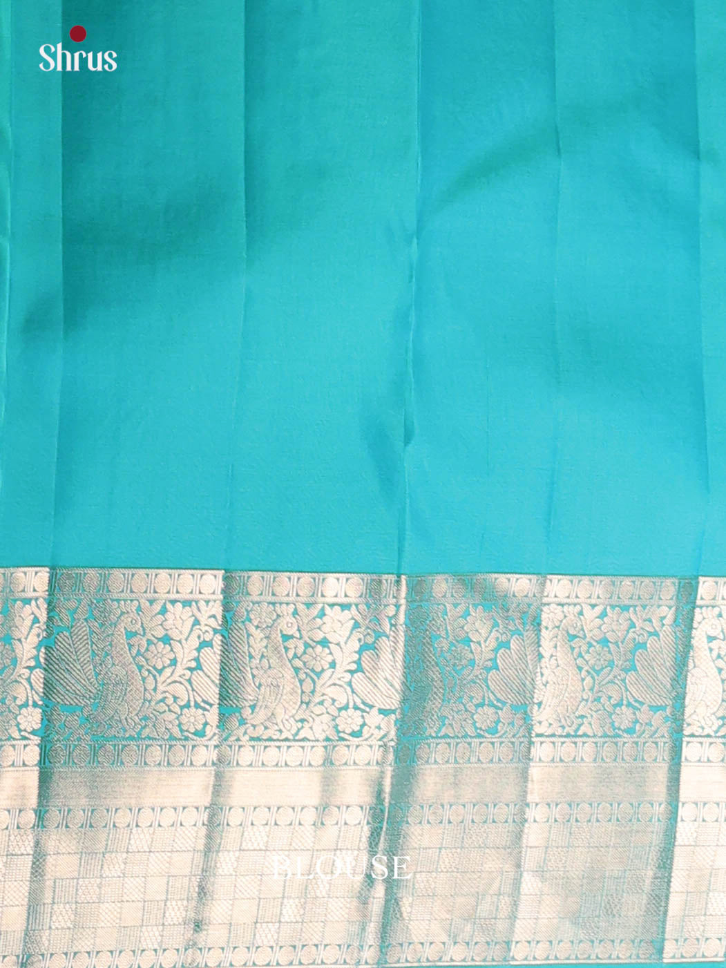 Teal Blue(Single Tone) - Kanchipuram silk Saree - Shop on Shrus.com