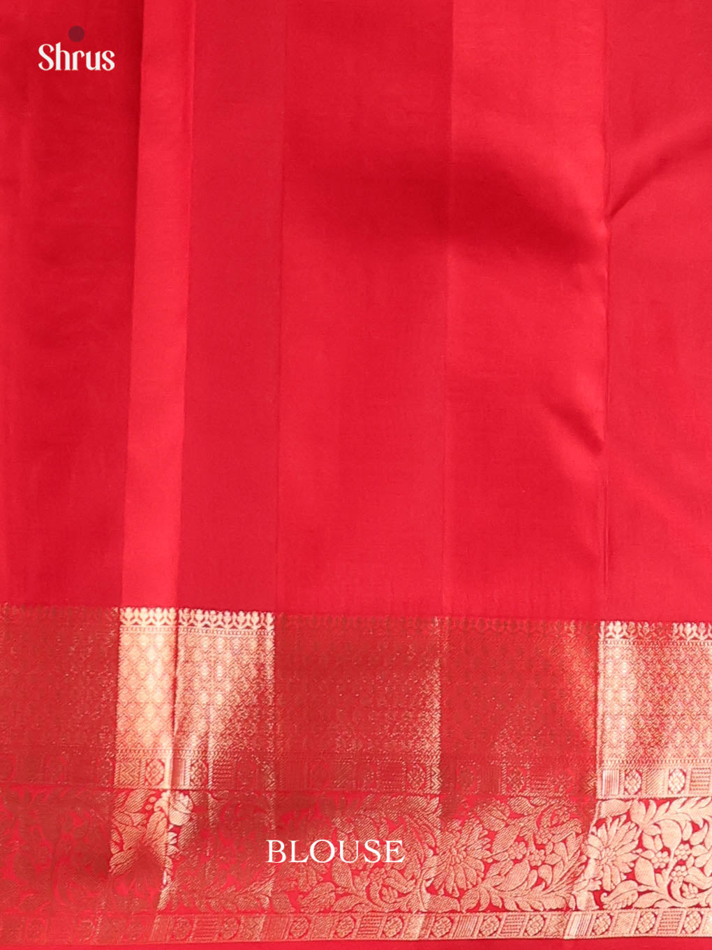 Red Kanchipuram silk Saree With Zari Woven Floral Brocade Design-2