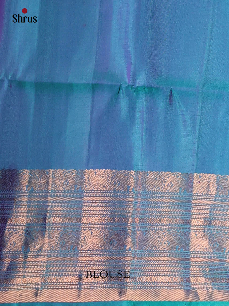 Dazzling Peacock Blue Soft Silk Saree With Floral Zari Buttas, Self Border & Brocade Pallu - Shop on Shrus.com