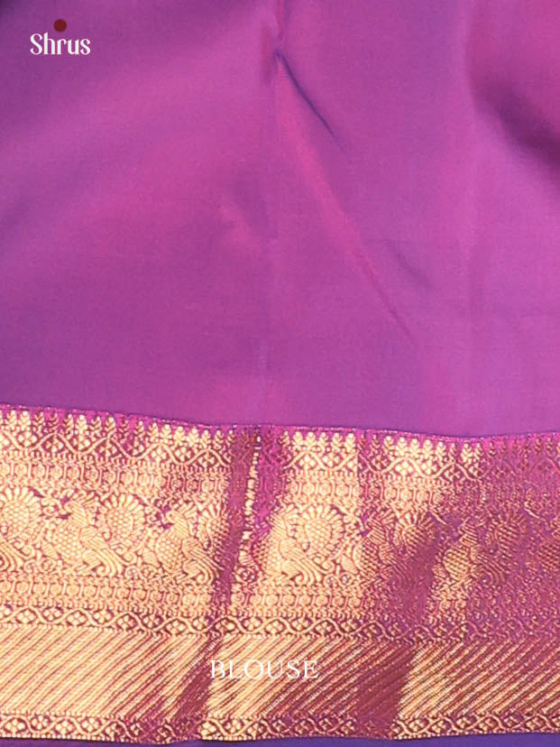 Red & Purple - Kanchipuram silk Saree - Shop on Shrus.com