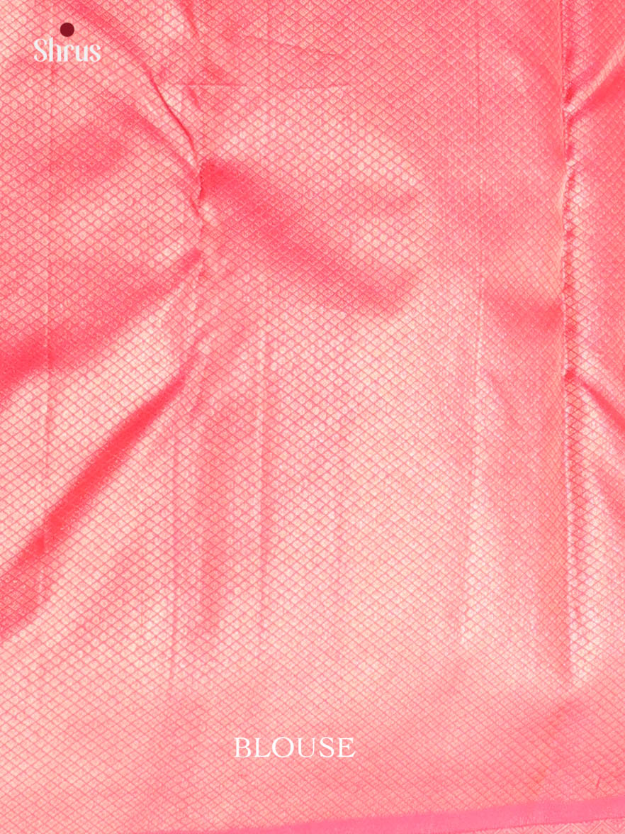 Rose Pink and Pink Kanchipuram silk Saree With Zari Woven Floral Brocade Design-2