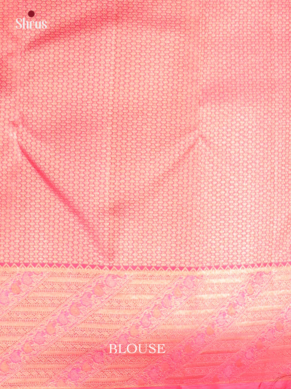 Rose Pink and Pink Kanchipuram silk Saree With Zari Woven Floral Brocade Design-2