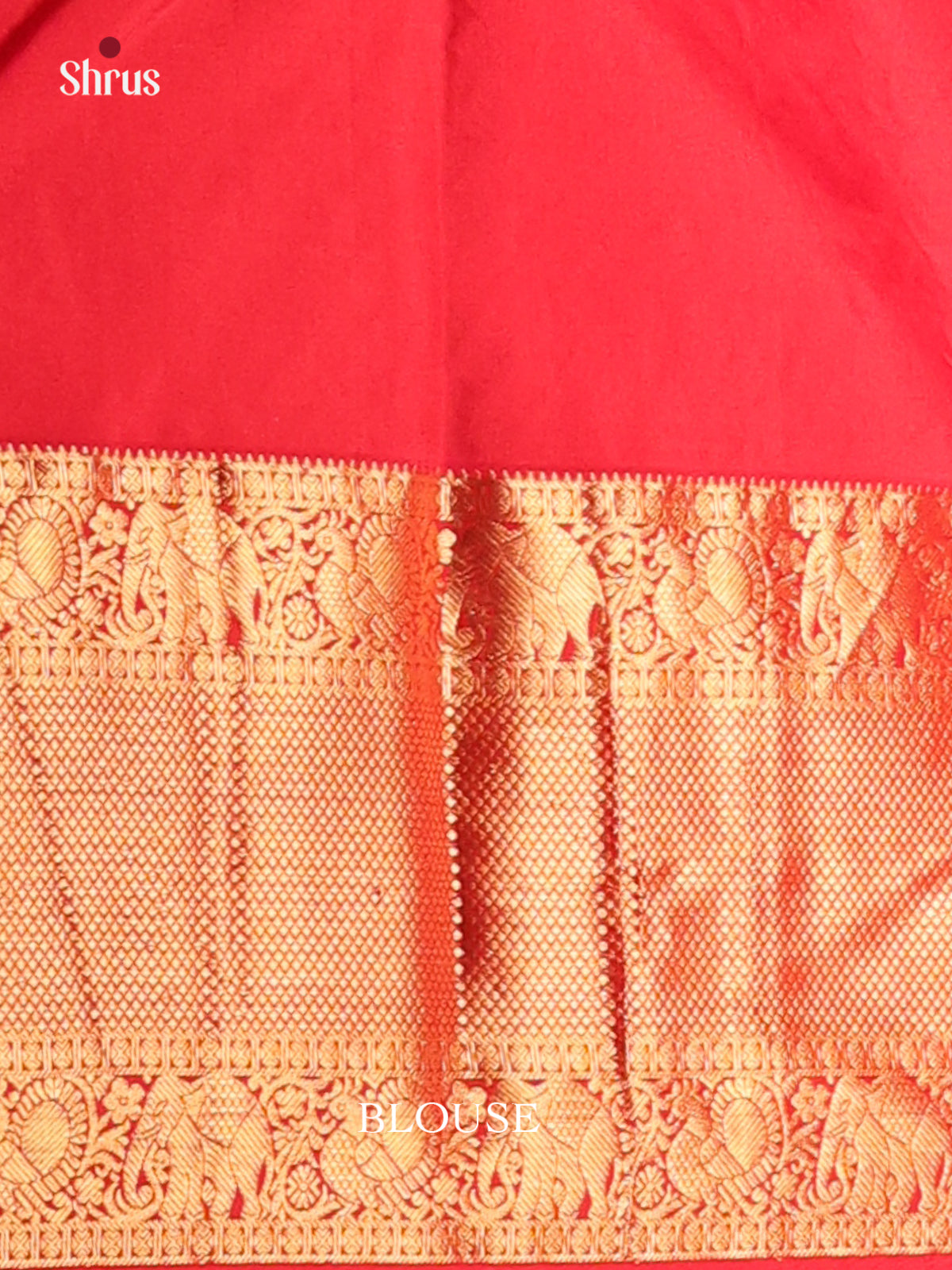 Cream & Red - Kanchipuram silk Saree - Shop on Shrus.com