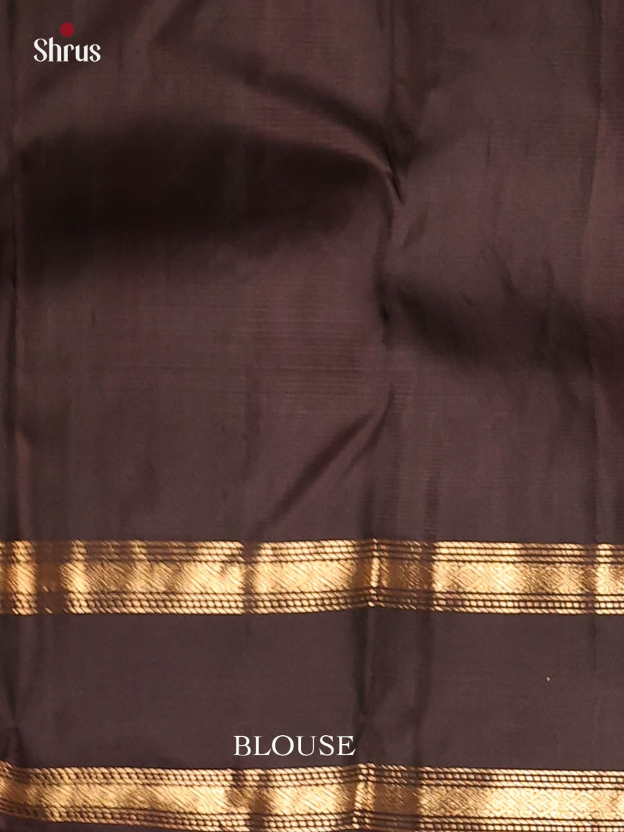 Pink & Brown - Kanchipuram silk Saree - Shop on Shrus.com