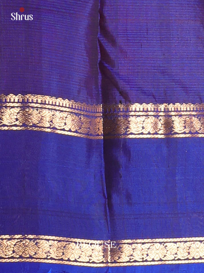 Pink & Blue - Kanchipuram silk Saree - Shop on Shrus.com