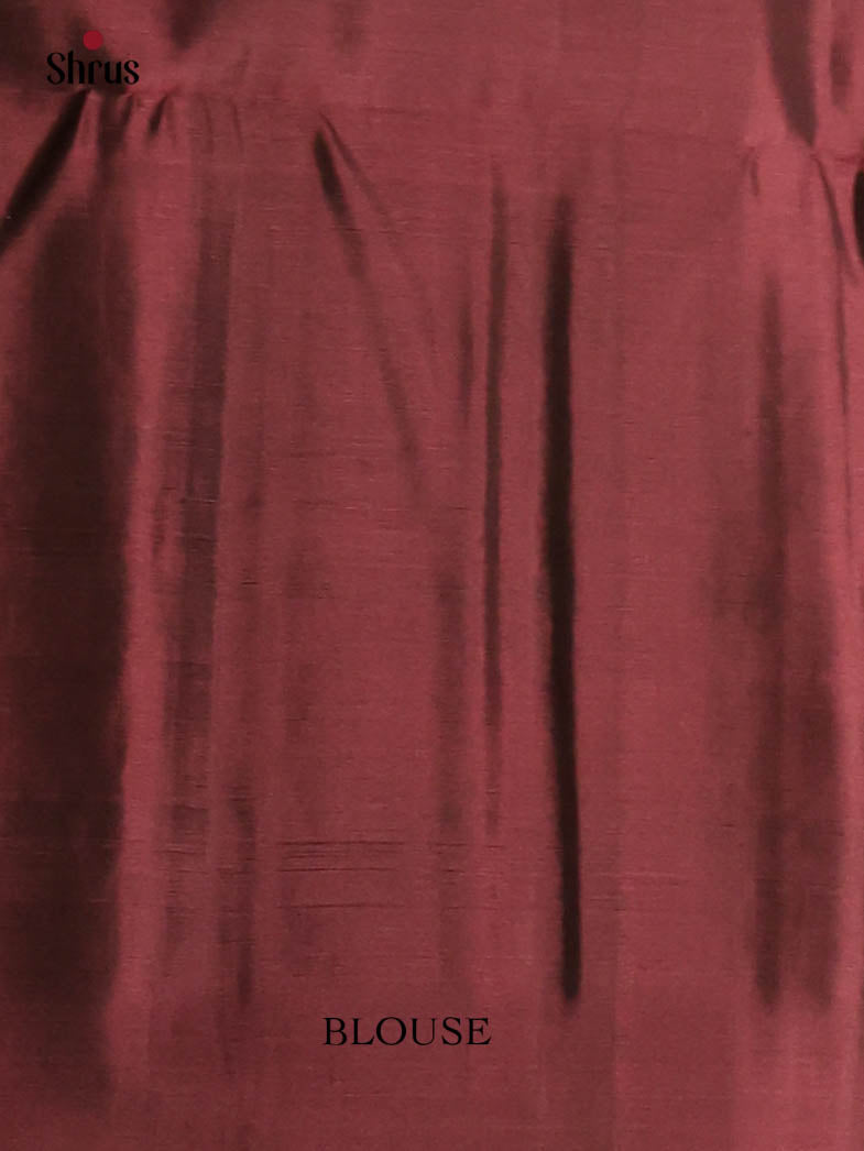 Mehandi & Brown- Soft Silk Saree - Shop on Shrus.com