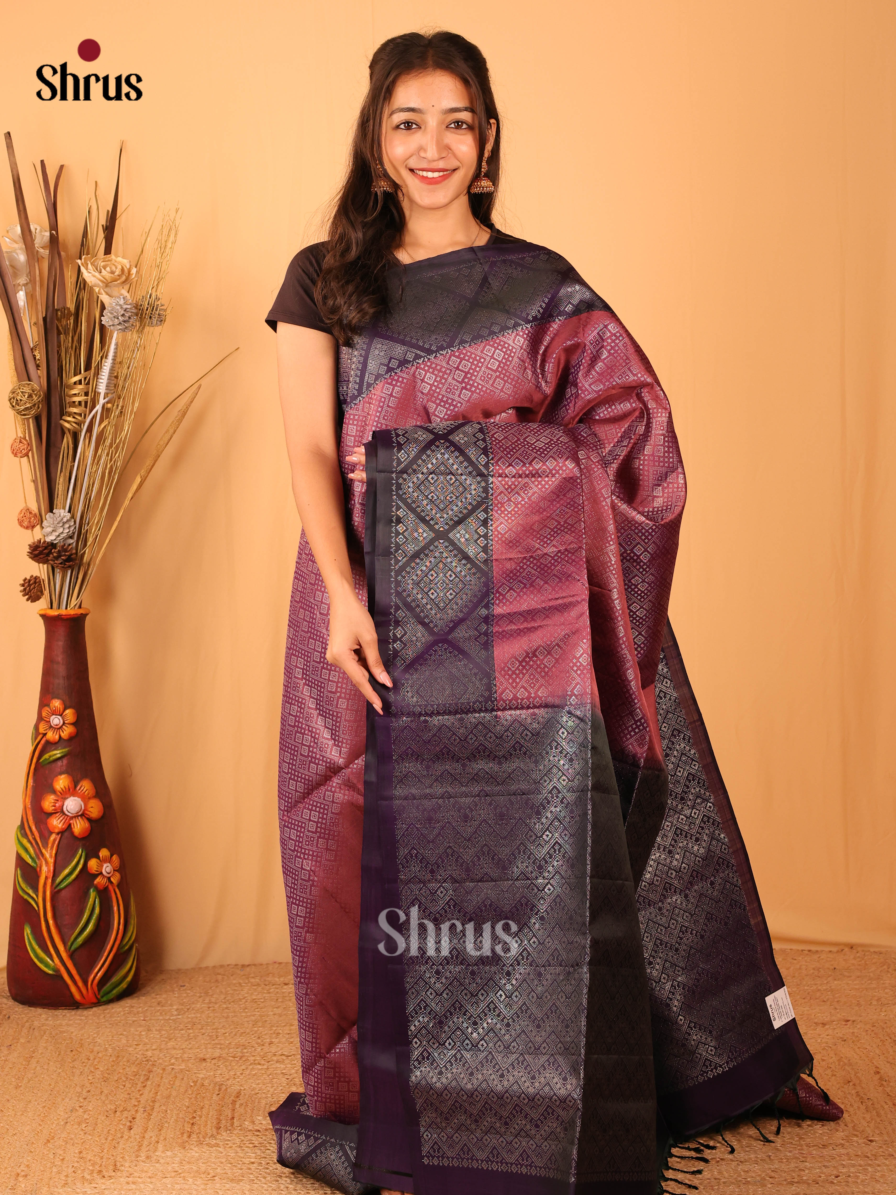 DBS06115 - Soft Silk Saree - Shop on Shrus.com