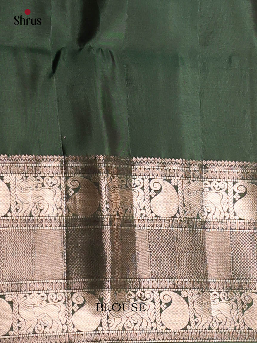 Bottle Green(Single Tone) - Soft Silk Saree - Shop on Shrus.com
