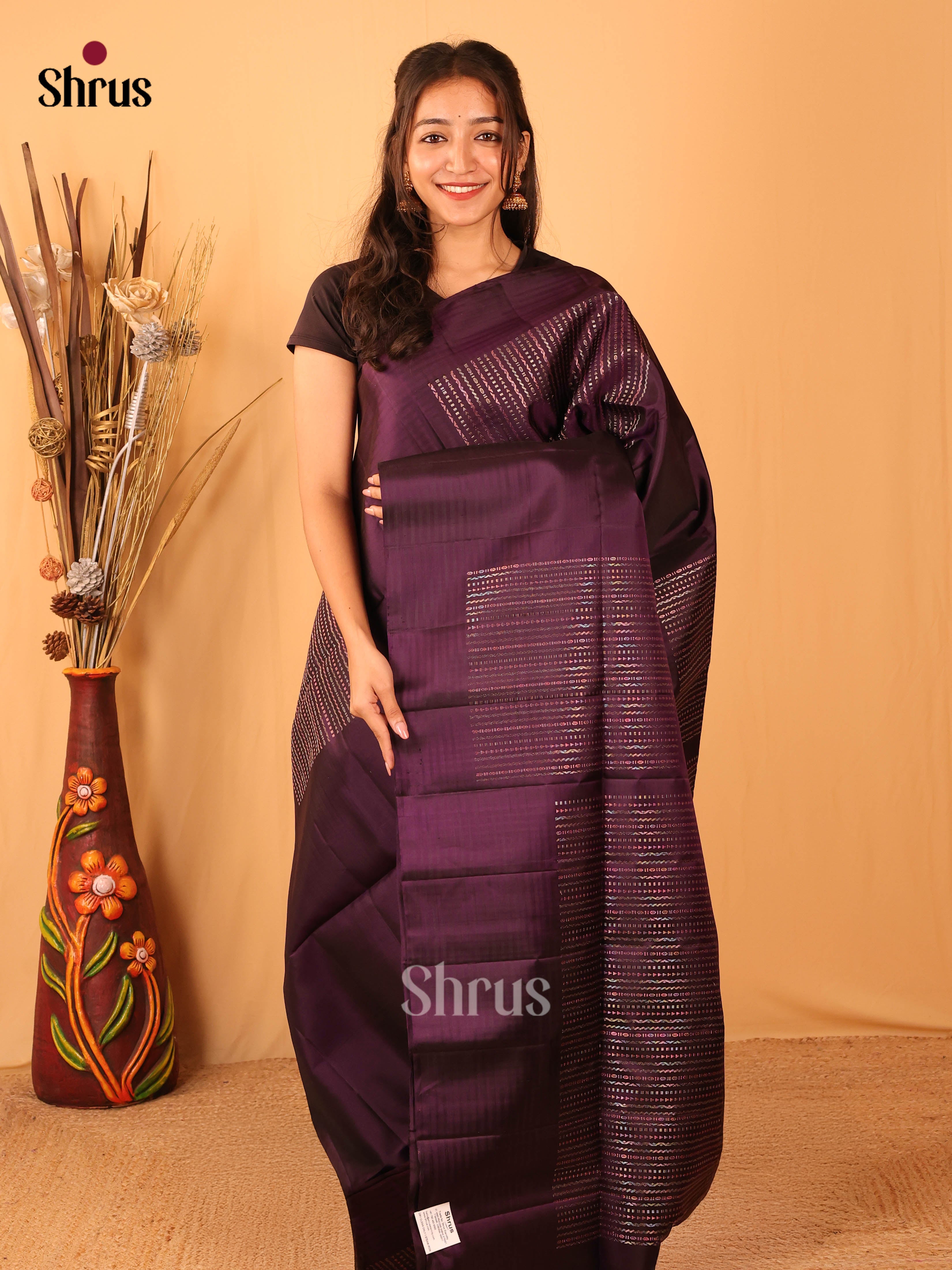 Purple(Single Tone) - Soft Silk Saree - Shop on Shrus.com