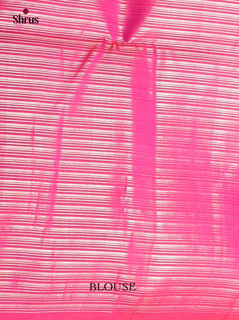 Classy Green Soft Silk Saree with Zari Stripes, Circular Motifs & Pink Brocade Pallu-2