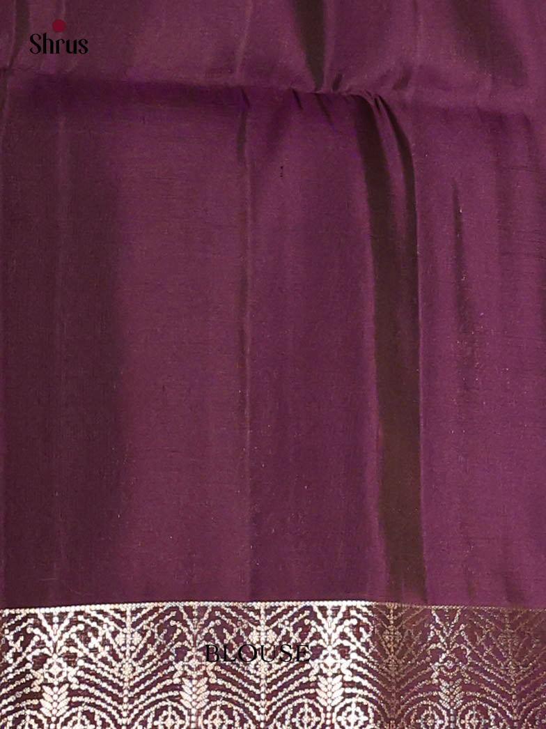 Elegant Violet Kanchipuram Soft Silk Saree with Zari Buttas, Self Zari Border & Brocade Pallu - Shop on Shrus.com