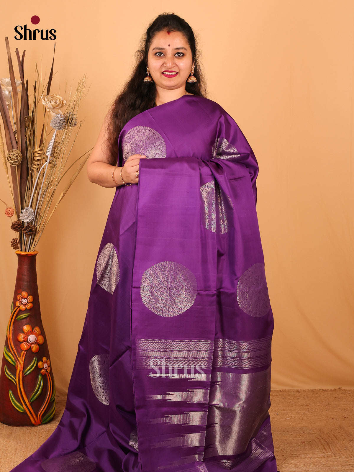 Violet(Single tone) - Soft Silk Saree - Shop on Shrus.com