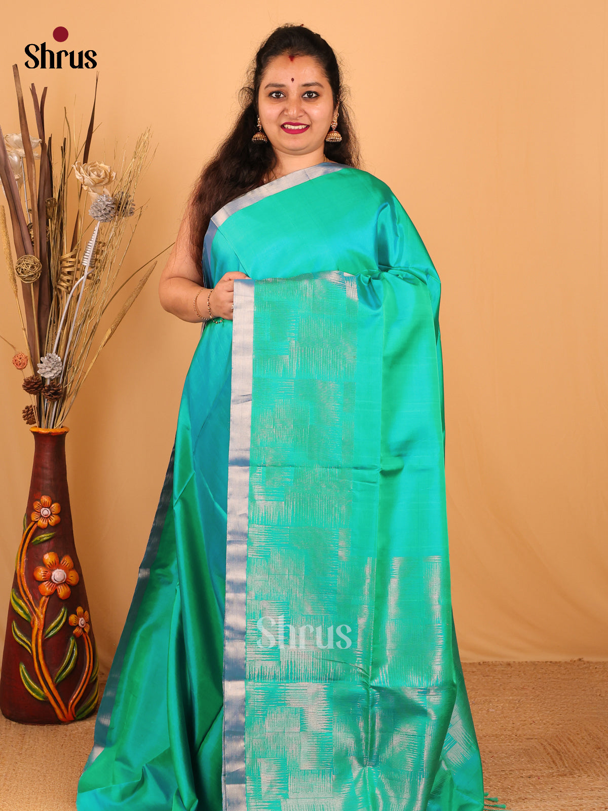 Green(Single Tone) - Soft Silk Saree - Shop on Shrus.com