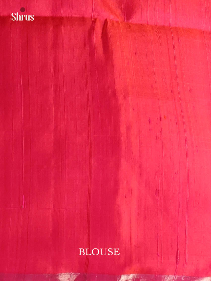 Vibrant Green Soft Silk Saree With Zari Buttas, Orangish Pink Border & Pallu-2