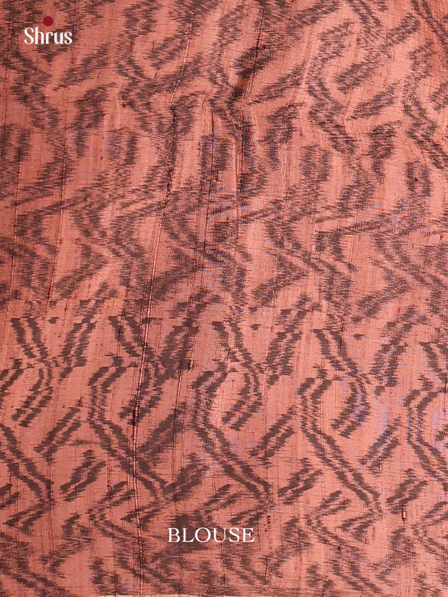 Dazzling Brown Soft Silk Saree With Gold Brocade Body & Terracotta Woven Border-2