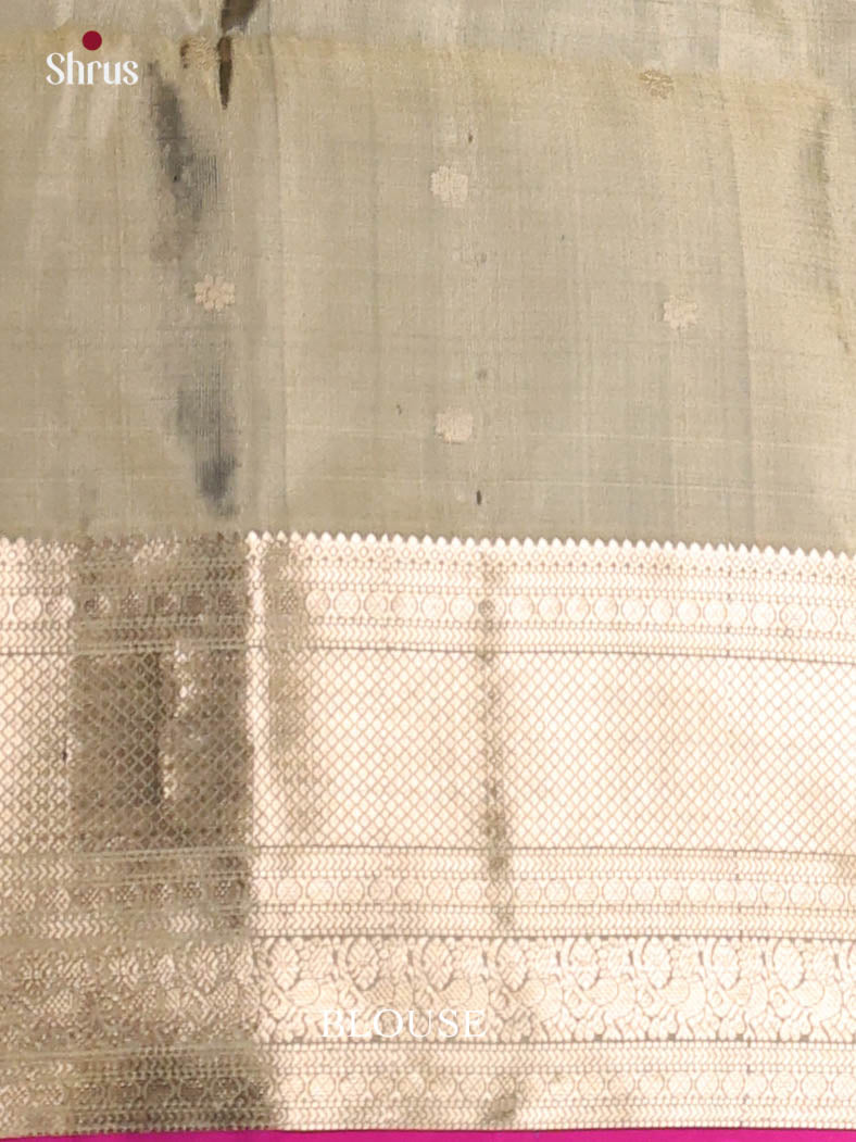 Pretty Blue Soft Silk Saree With Striped Body And Grey Zari Brocade Pallu-2