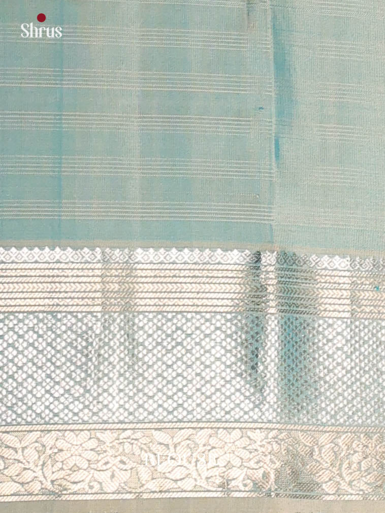 Teal & Pastel Green - Soft Silk Saree - Shop on Shrus.com