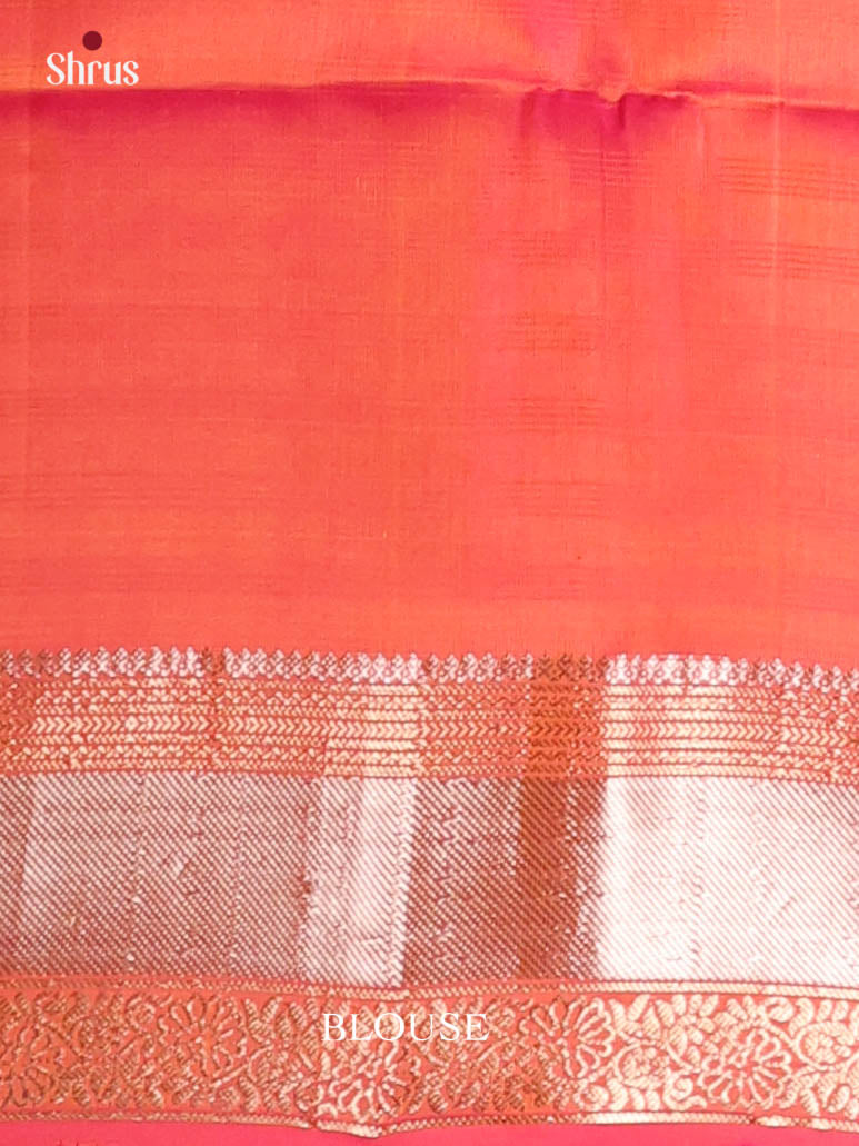 Gleaming Mustard Soft Silk Saree With Maroon Zari Border, Stripes & Floral Buttas-2