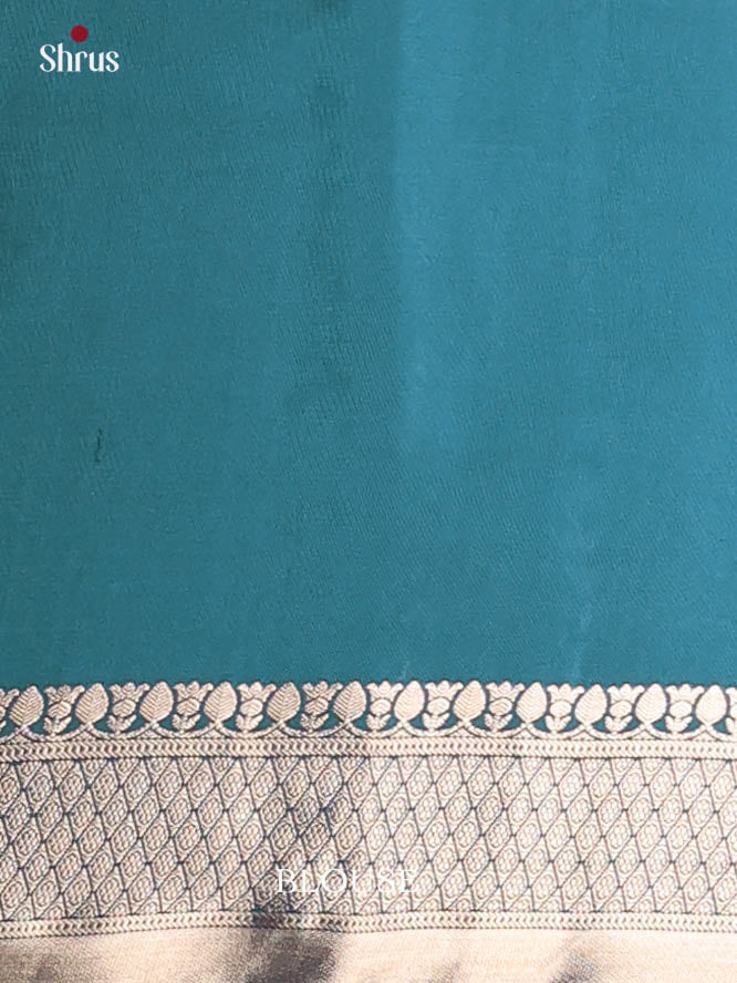 Serene Sapphire Blue Soft Silk Saree With Zari Floral Nestling Brocade & Border Pallu-2