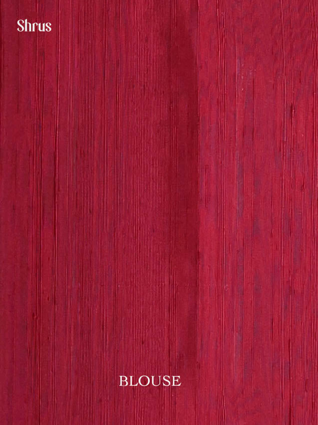 Classic Maroon Soft Silk Saree with Zari Block Motifs, Self Brocade Pallu & Plain Blouse-2