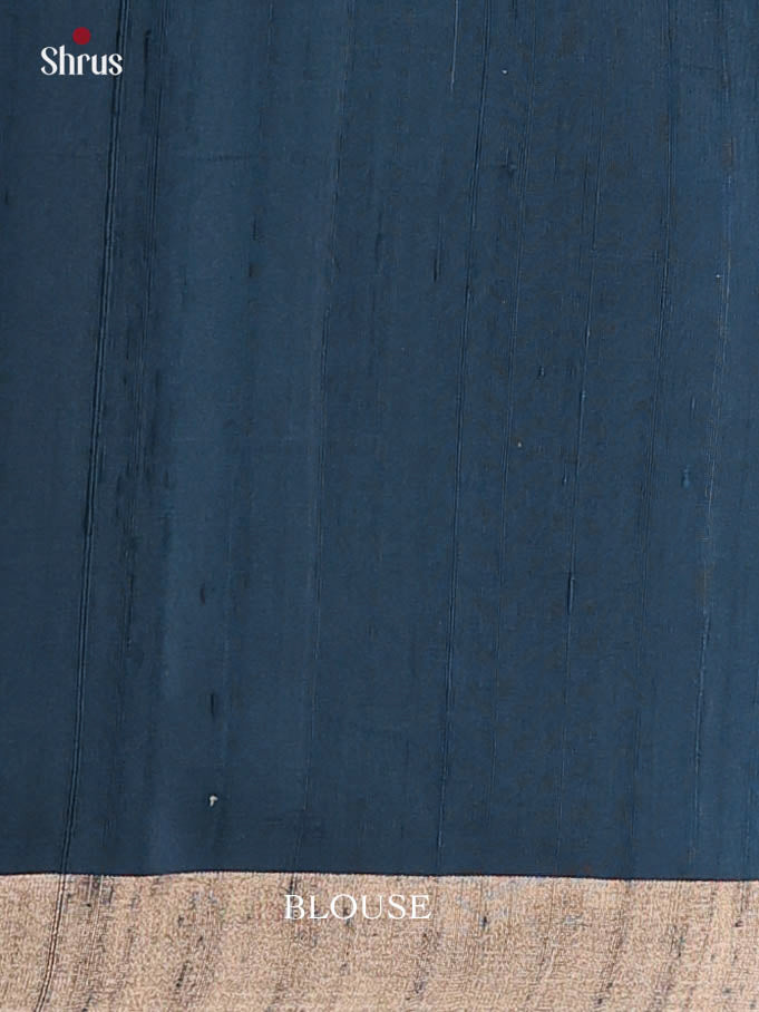 Stunning Blue Soft Silk Saree with Zari Woven Floral Buttas & Brocade Pallu - Shop on Shrus.com