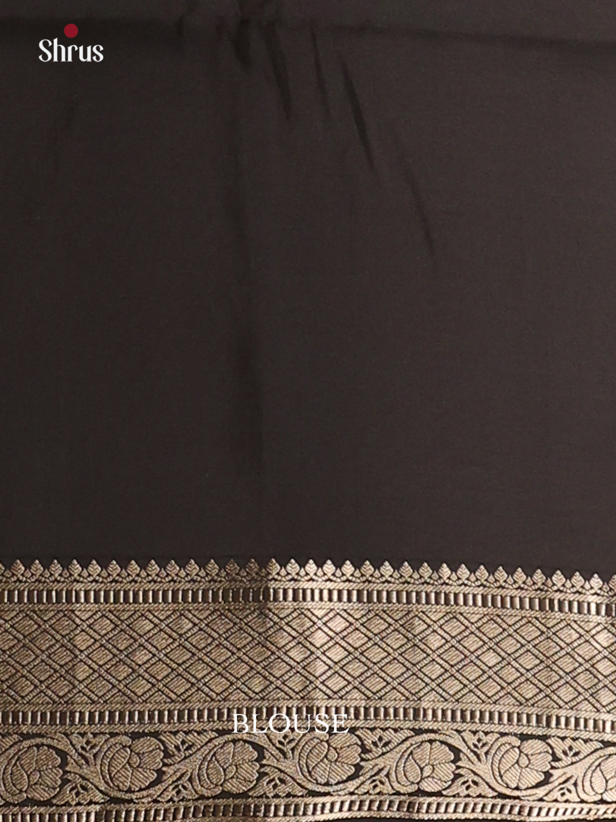 Opulently Woven Black Soft Silk Saree with Gold Zari Floral Brocade & Self Zari Border-2