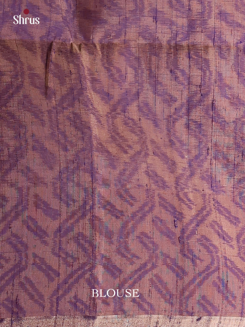Dazzling Violet Soft Silk Saree With Beige Zari Stripes, Floral Buttas & Contrast Border - Shop on Shrus.com