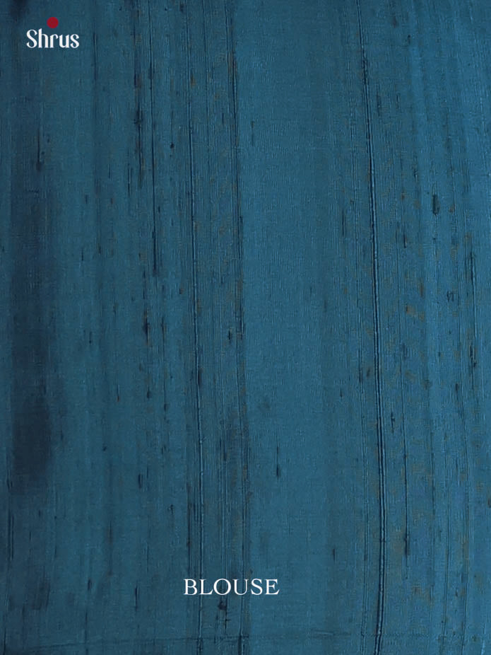 Mystical Blue Striped Soft Silk Saree with Cow Butta Border & Zari Pallu - Shop on Shrus.com