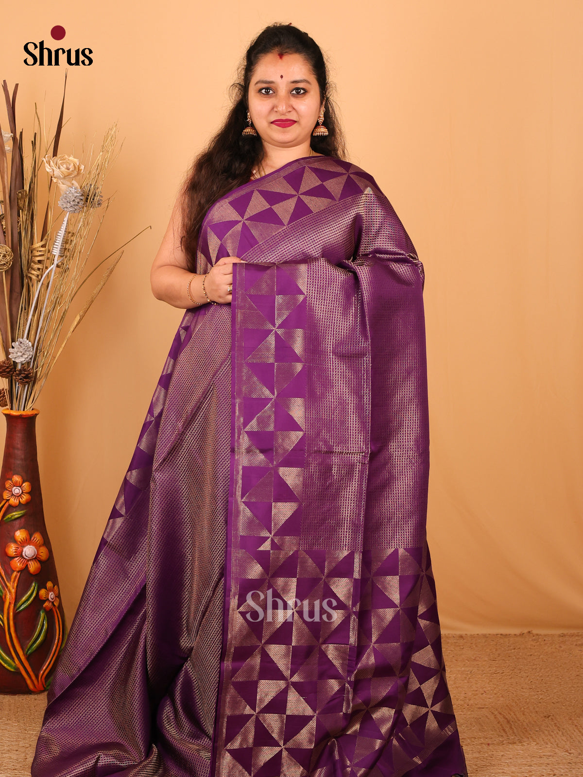 Violet(Single Tone) - Soft Silk Saree - Shop on Shrus.com