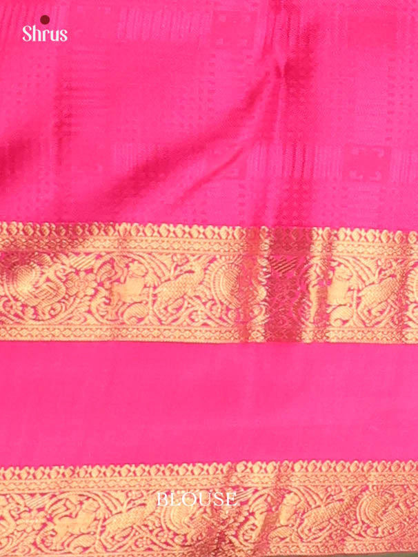Orange & Pink - Kanchipuram silk Saree - Shop on Shrus.com