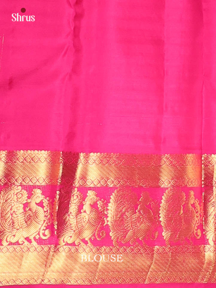 Violet & Pink- Kanchipuram silk Saree - Shop on Shrus.com