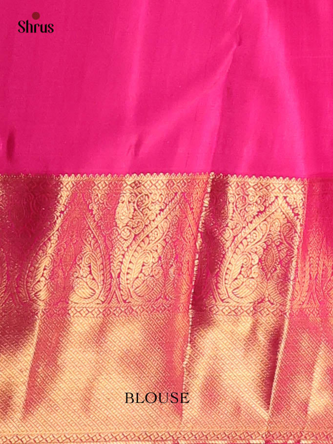 Green & Pink - Kanchipuram silk Saree - Shop on Shrus.com