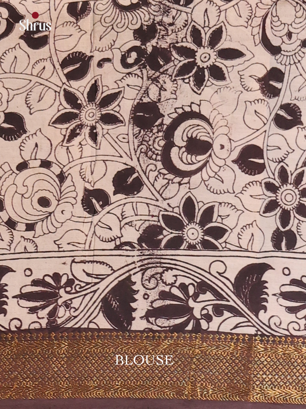 Black & White - chennur-kalamkari Saree - Shop on Shrus.com