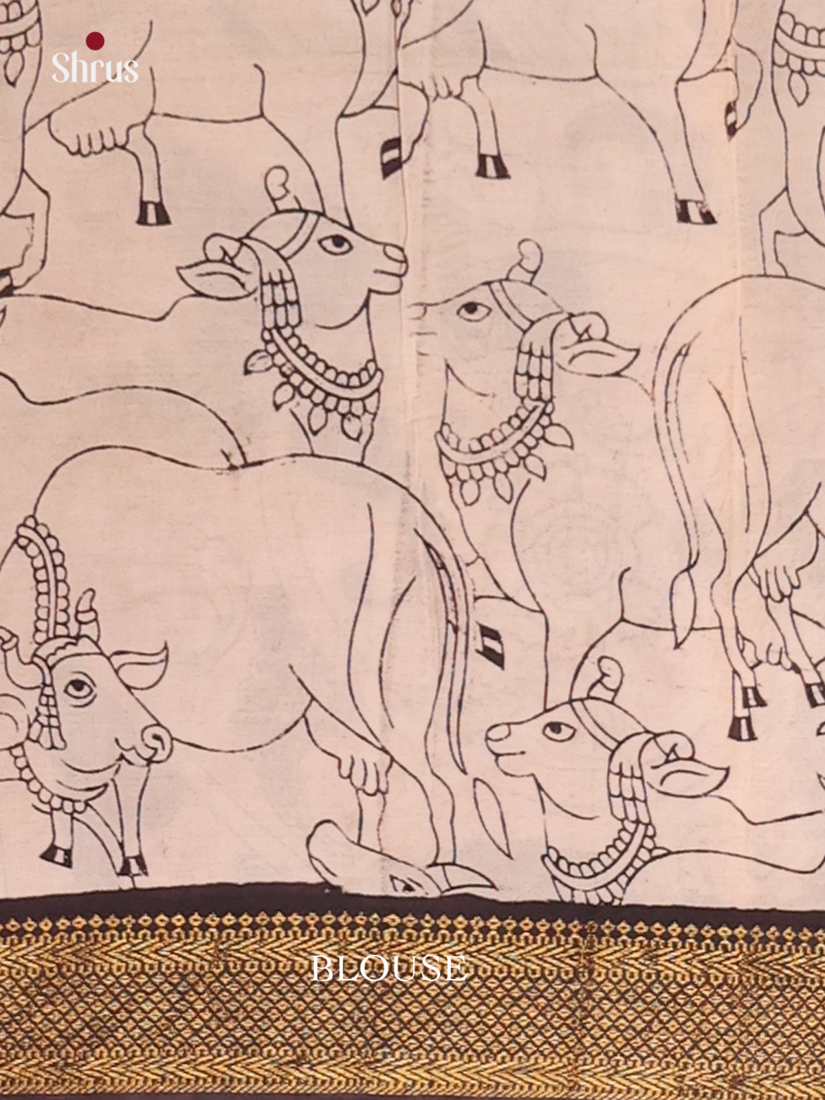 White & Black- chennur-kalamkari Saree - Shop on Shrus.com