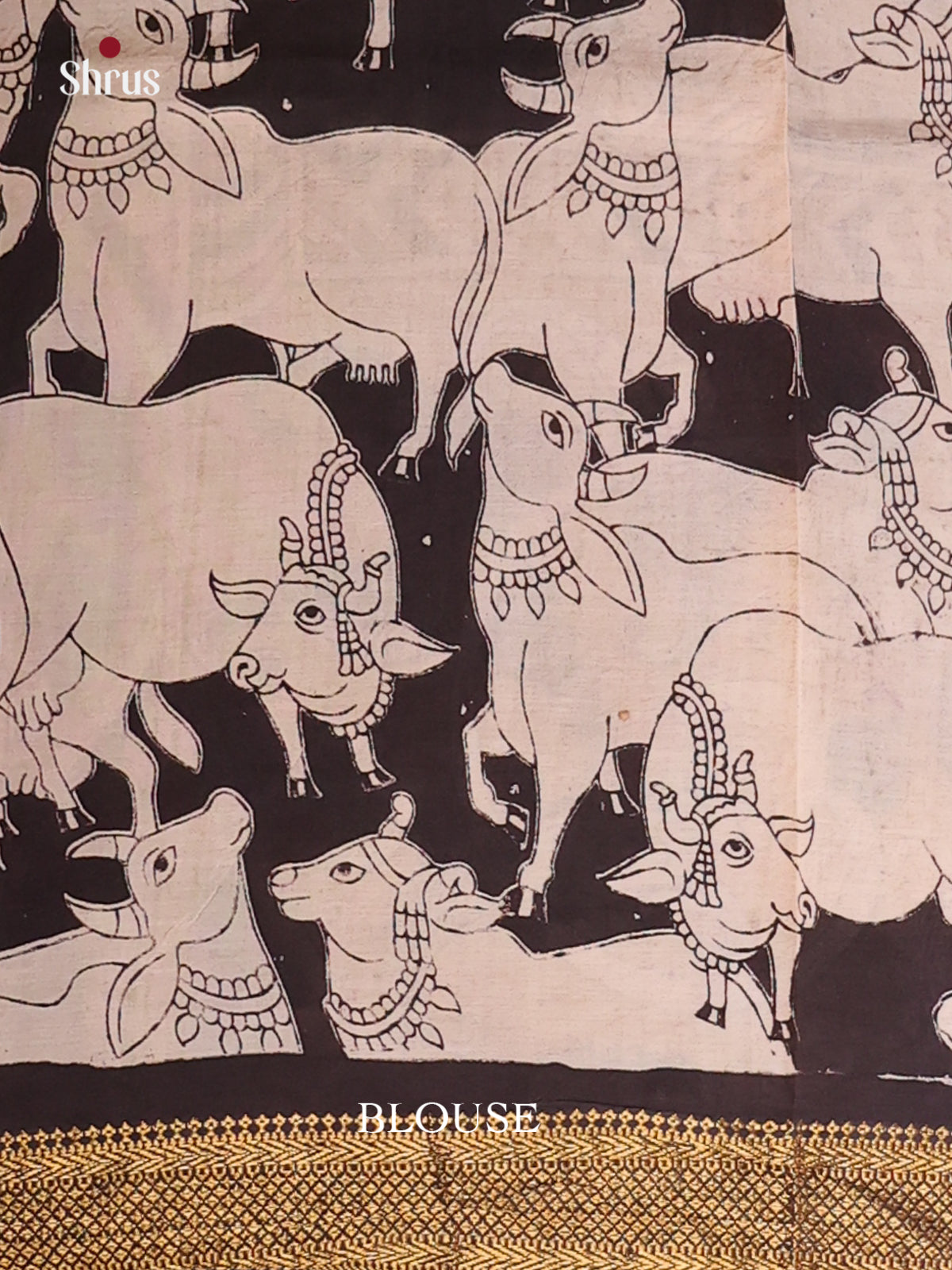 White & Black - chennur-kalamkari Saree - Shop on Shrus.com