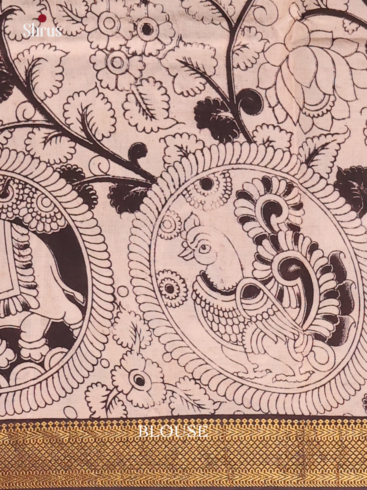 Black & Mustard - chennur-kalamkari Saree - Shop on Shrus.com