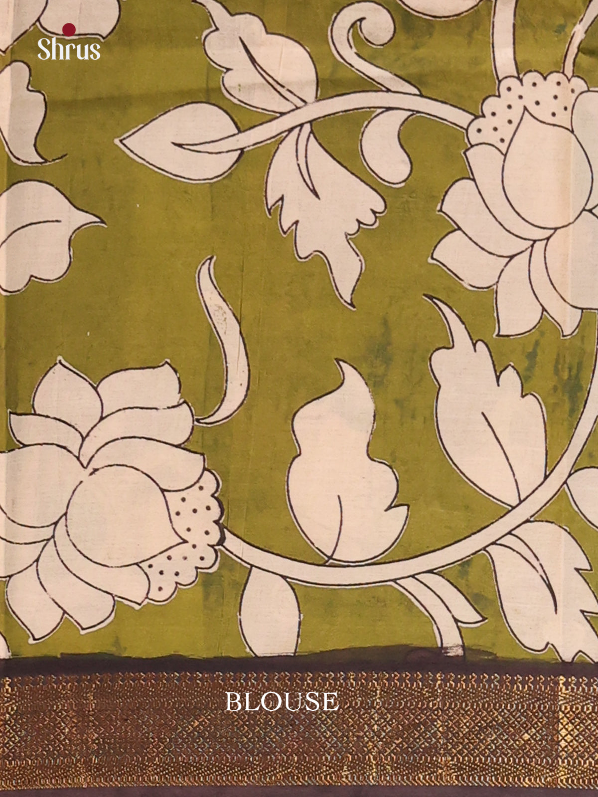 Cream & Green - chennur-kalamkari Saree - Shop on Shrus.com